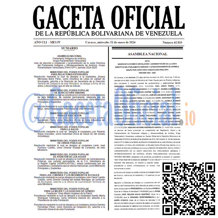 Gaceta Oficial, Gaceta 42810, Gaceta 42810 HD, Gaceta #42810, Gaceta Oficial Venezuela #42810