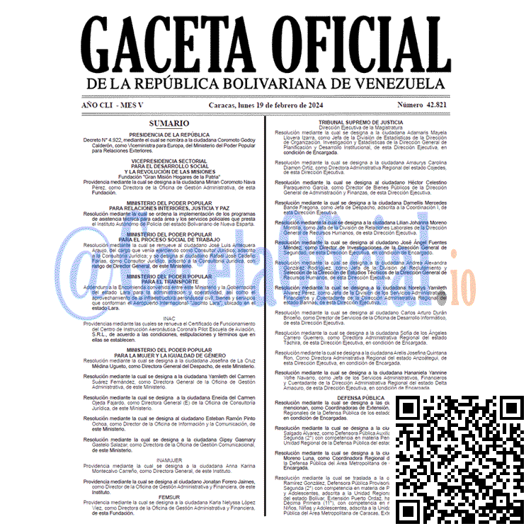 Gaceta Oficial, Gaceta 42821, Gaceta 42821 HD, Gaceta #42821, Gaceta Oficial Venezuela #42821