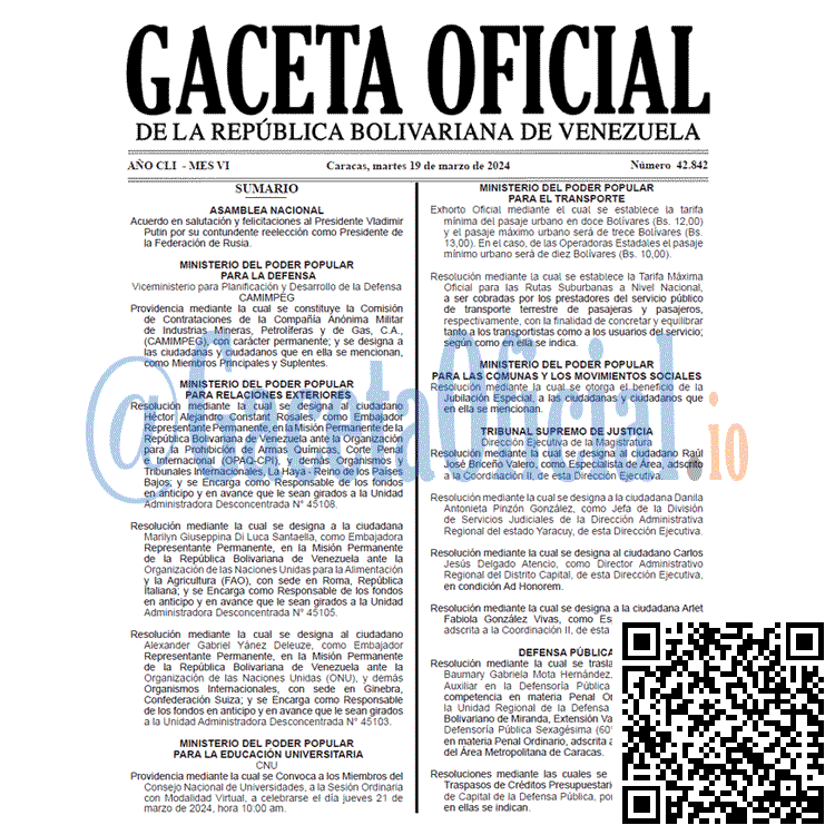 Gaceta Oficial, Gaceta 42842, Gaceta 42842 HD, Gaceta #42842, Gaceta Oficial Venezuela #42842