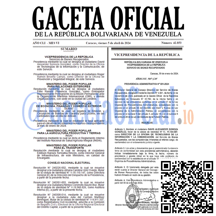 Venezuela Gaceta Oficial 42853 del 5 abril 2024 Gaceta Oficial, Gaceta 42853, Gaceta 42853 HD, Gaceta #42853, Gaceta Oficial Venezuela #42853
