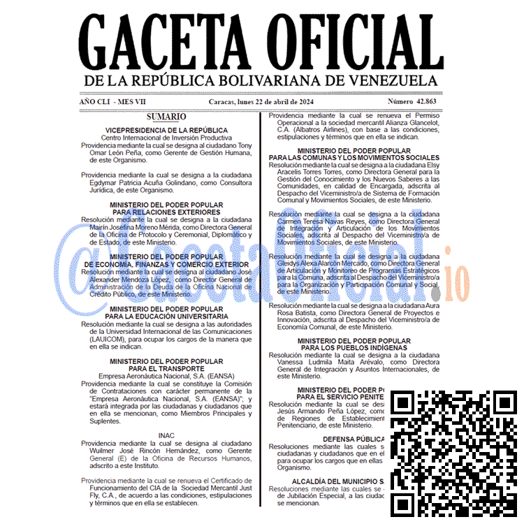 Gaceta Oficial, Gaceta 42863, Gaceta 42863 HD, Gaceta #42863, Gaceta Oficial Venezuela #42863