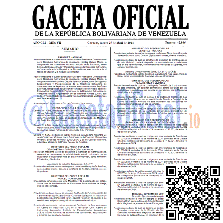 Gaceta Oficial, Gaceta 42866, Gaceta 42866 HD, Gaceta #42866, Gaceta Oficial Venezuela #42866