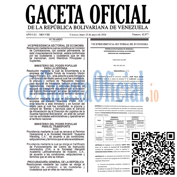 Venezuela Gaceta Oficial 42877 del 13 mayo 2024 Gaceta Oficial, Gaceta 42877, Gaceta 42877 HD, Gaceta #42877, Gaceta Oficial Venezuela #42877