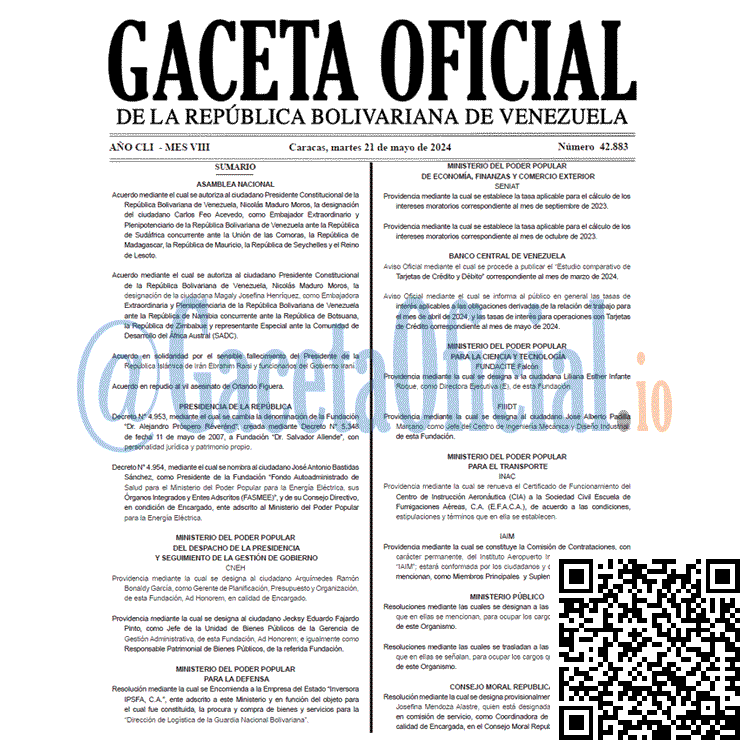 Venezuela Gaceta Oficial 42883 del 21 mayo 2024 Gaceta Oficial, Gaceta 42883, Gaceta 42883 HD, Gaceta #42883, Gaceta Oficial Venezuela #42883