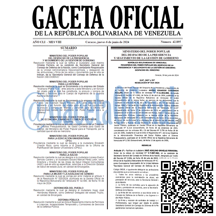 Gaceta Oficial, Gaceta 42895, Gaceta 42895 HD, Gaceta #42895, Gaceta Oficial Venezuela #42895
