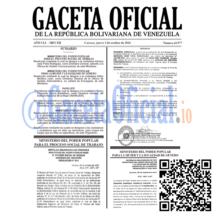 Gaceta Oficial, Gaceta 42977, Gaceta 42977 HD, Gaceta #42977, Gaceta Oficial Venezuela #42977
