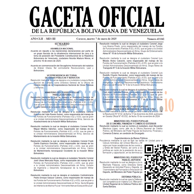 Gaceta Oficial, Gaceta 43041, Gaceta 43041 HD, Gaceta #43041, Gaceta Oficial Venezuela #43041