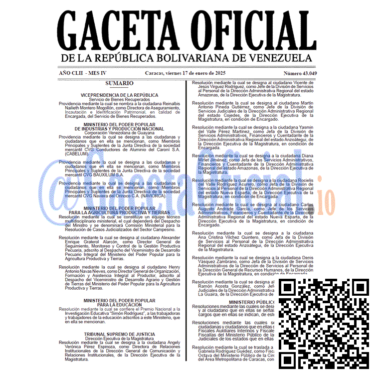 Gaceta Oficial, Gaceta 43049, Gaceta 43049 HD, Gaceta #43049, Gaceta Oficial Venezuela #43049