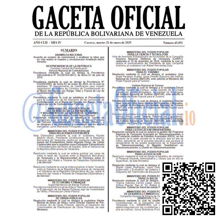 Gaceta Oficial, Gaceta 43051, Gaceta 43051 HD, Gaceta #43051, Gaceta Oficial Venezuela #43051