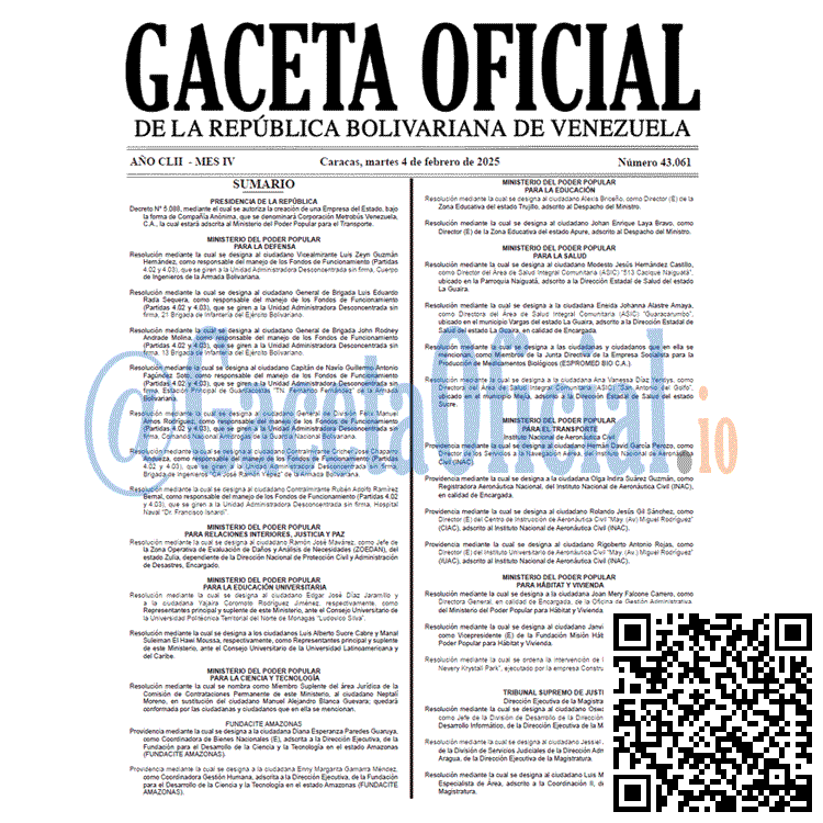 Gaceta Oficial, Gaceta 43061, Gaceta 43061 HD, Gaceta #43061, Gaceta Oficial Venezuela #43061
