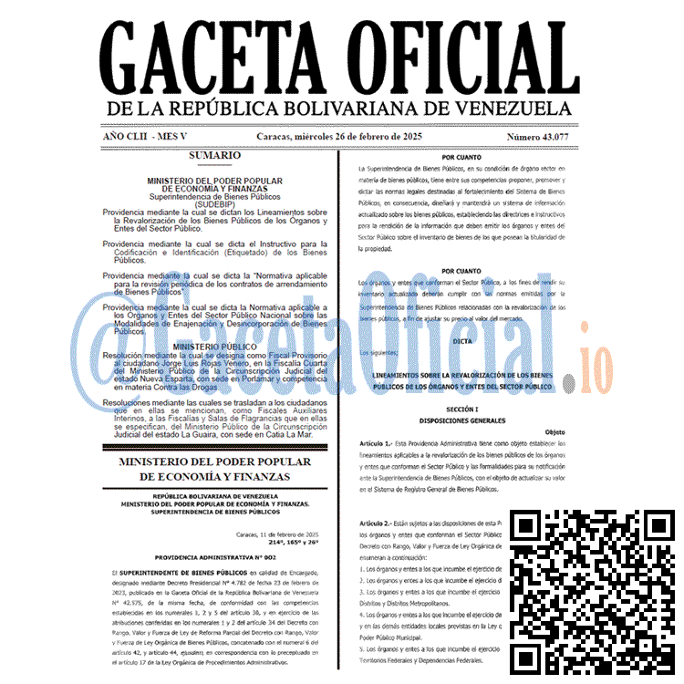 Gaceta Oficial, Gaceta 43077, Gaceta 43077 HD, Gaceta #43077, Gaceta Oficial Venezuela #43077
