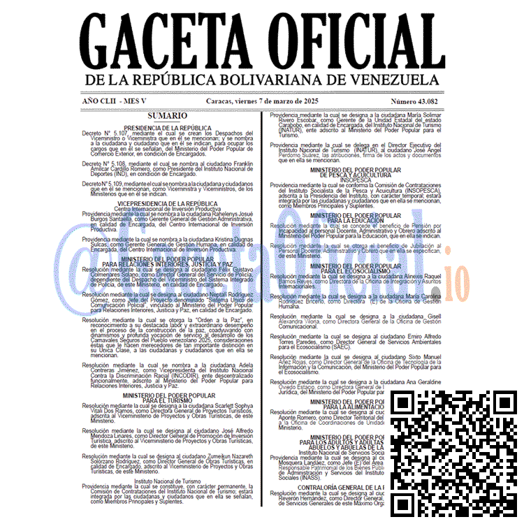 Gaceta Oficial, Gaceta 43082, Gaceta 43082 HD, Gaceta #43082, Gaceta Oficial Venezuela #43082