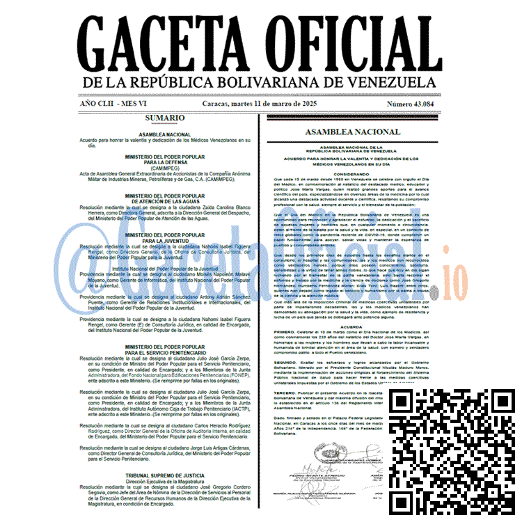 Gaceta Oficial, Gaceta 43084, Gaceta 43084 HD, Gaceta #43084, Gaceta Oficial Venezuela #43084