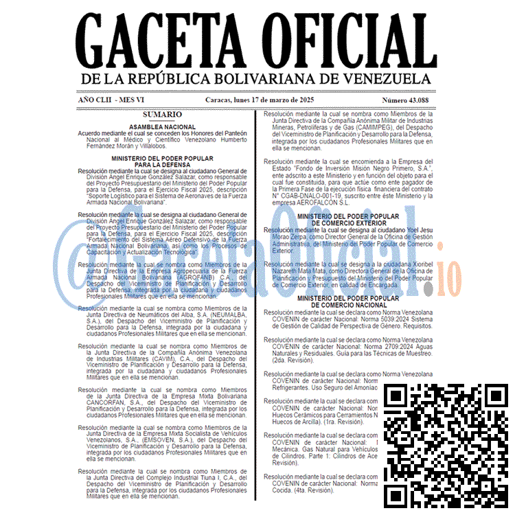 Gaceta Oficial, Gaceta 43088, Gaceta 43088 HD, Gaceta #43088, Gaceta Oficial Venezuela #43088