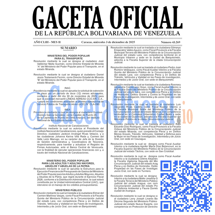 Gaceta Oficial, Gaceta 43269, Gaceta 43269 HD, Gaceta #43269, Gaceta Oficial Venezuela #43269