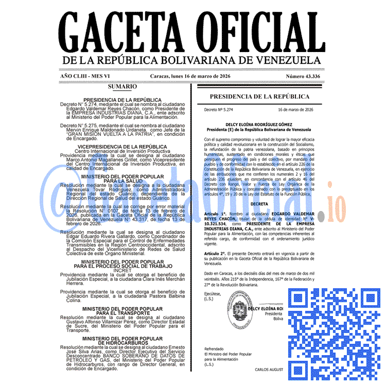 Gaceta Oficial, Gaceta 43336, Gaceta 43336 HD, Gaceta #43336, Gaceta Oficial Venezuela #43336