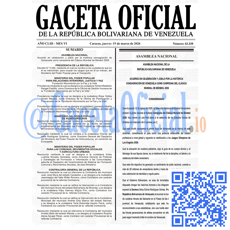 Gaceta Oficial, Gaceta 43338, Gaceta 43338 HD, Gaceta #43338, Gaceta Oficial Venezuela #43338