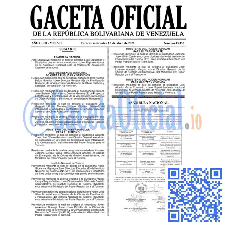 Gaceta Oficial, Gaceta 43355, Gaceta 43355 HD, Gaceta #43355, Gaceta Oficial Venezuela #43355