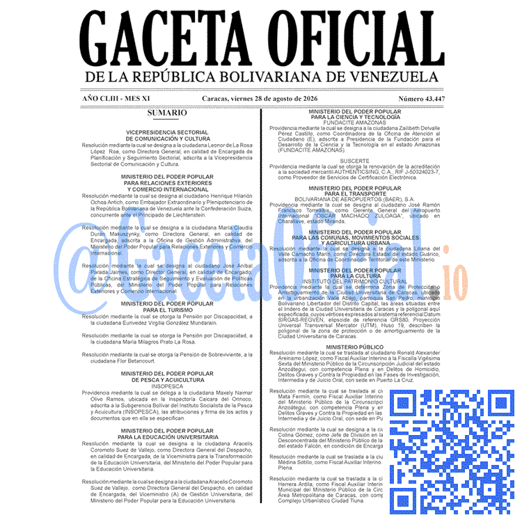 Venezuela Gaceta Oficial 43447 del 28 agosto 2026 Gaceta Oficial, Gaceta 43447, Gaceta 43447 HD, Gaceta #43447, Gaceta Oficial Venezuela #43447