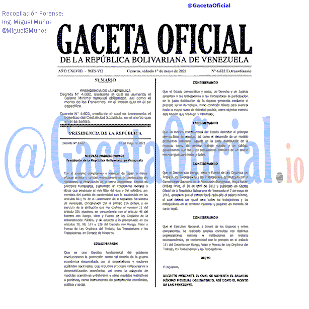 Gaceta Oficial 6622 del 1 mayo 2021