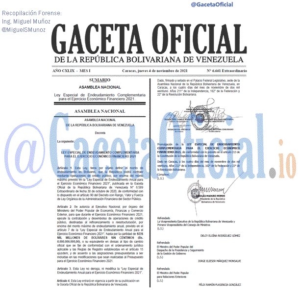 Gaceta Oficial 6661 del 4 noviembre 2021