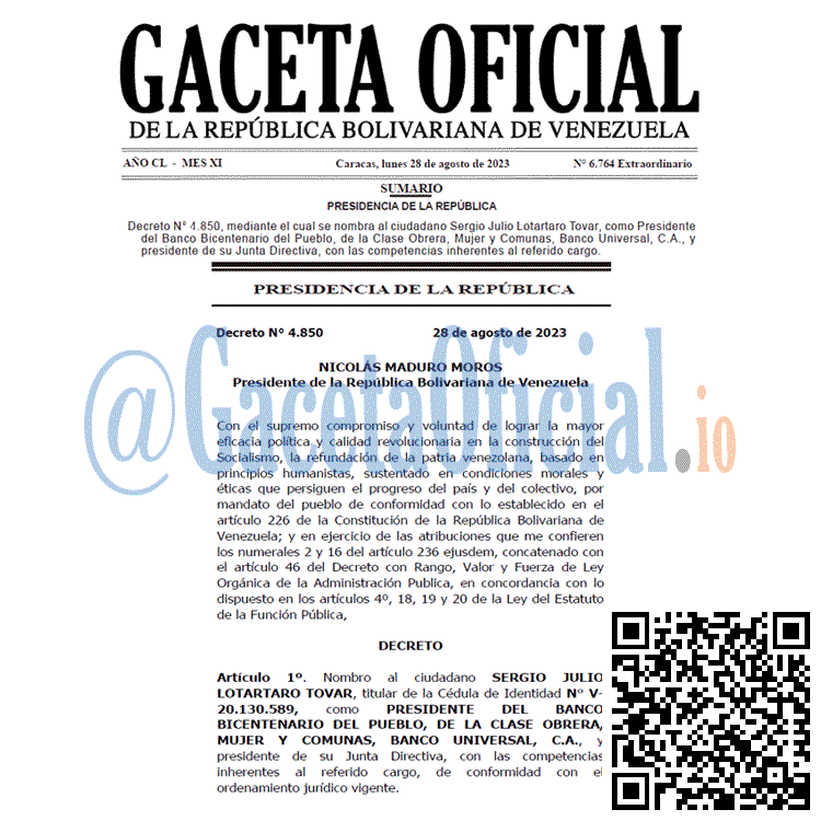 Gaceta Oficial, Gaceta 6764, Gaceta 6764 HD, Gaceta #6764, Gaceta Oficial Venezuela #6764