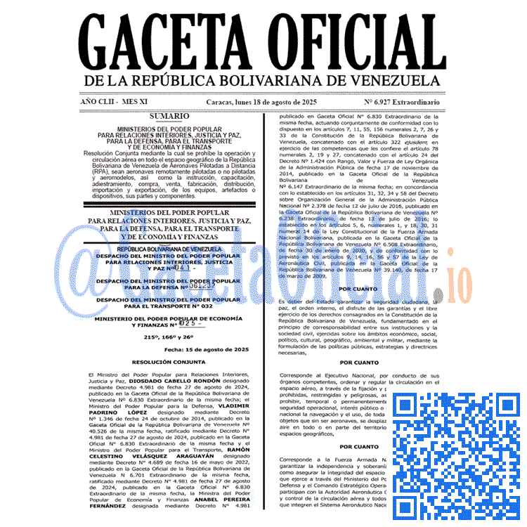 Gaceta Oficial, Gaceta 6927, Gaceta 6927 HD, Gaceta #6927, Gaceta Oficial de Venezuela #6927