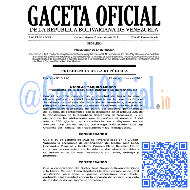 Venezuela Gaceta Oficial 6933 del 17 octubre 2025 Gaceta Oficial, Gaceta 6933, Gaceta 6933 HD, Gaceta #6933, Gaceta Oficial Venezuela #6933
