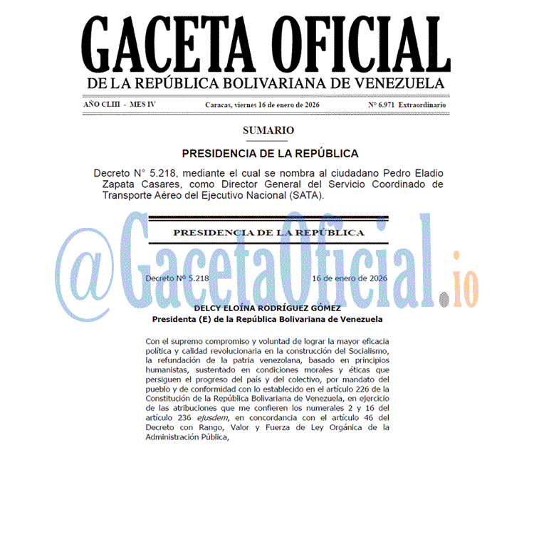 Venezuela Gaceta Oficial 6971 del 16 enero 2026 Gaceta Oficial, Gaceta 6971, Gaceta 6971 HD, Gaceta #6971, Gaceta Oficial Venezuela #6971