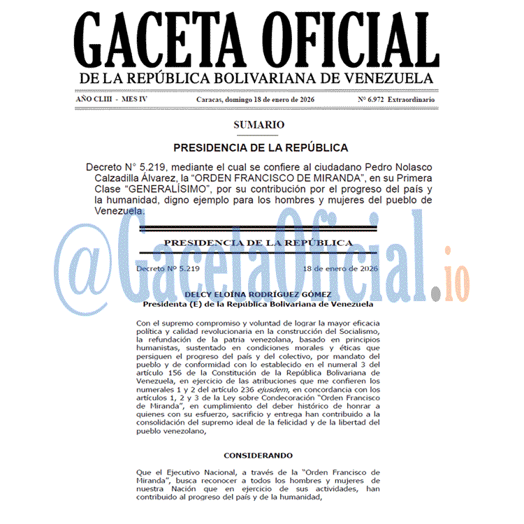 Gaceta Oficial, Gaceta 6972, Gaceta 6972 HD, Gaceta #6972, Gaceta Oficial Venezuela #6972