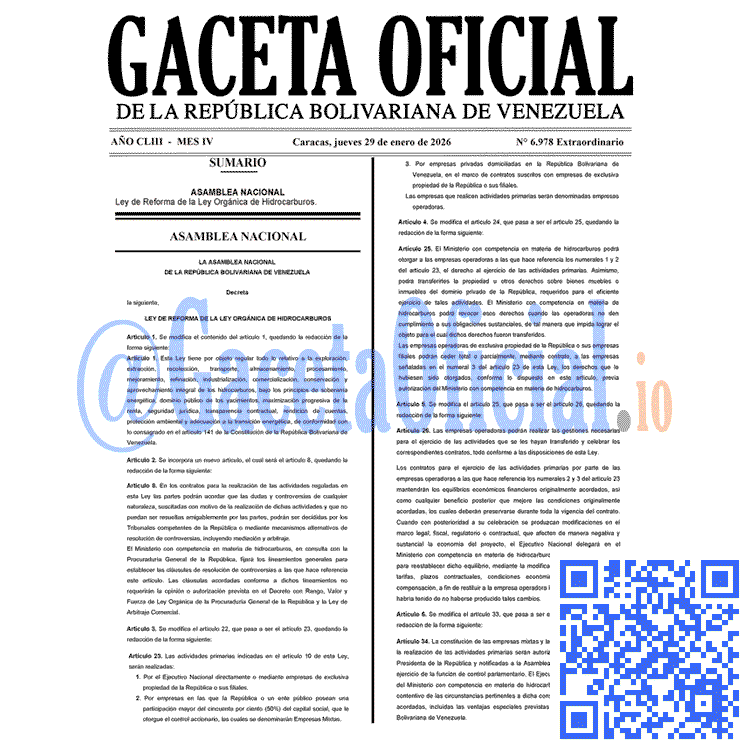 Gaceta Oficial, Gaceta 6978, Gaceta 6978 HD, Gaceta #6978, Gaceta Oficial Venezuela #6978