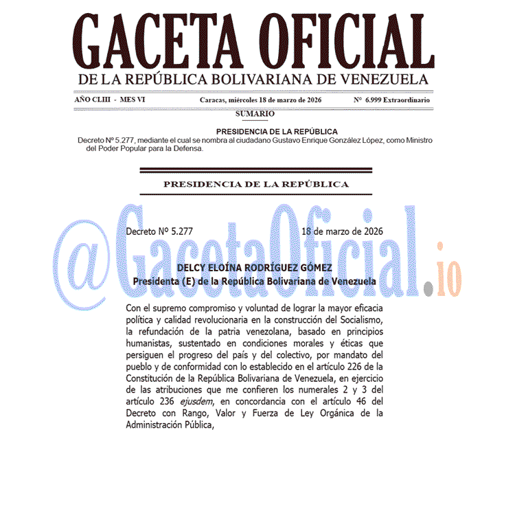 Gaceta Oficial, Gaceta 6999, Gaceta 6999 HD, Gaceta #6999, Gaceta Oficial Venezuela #6999