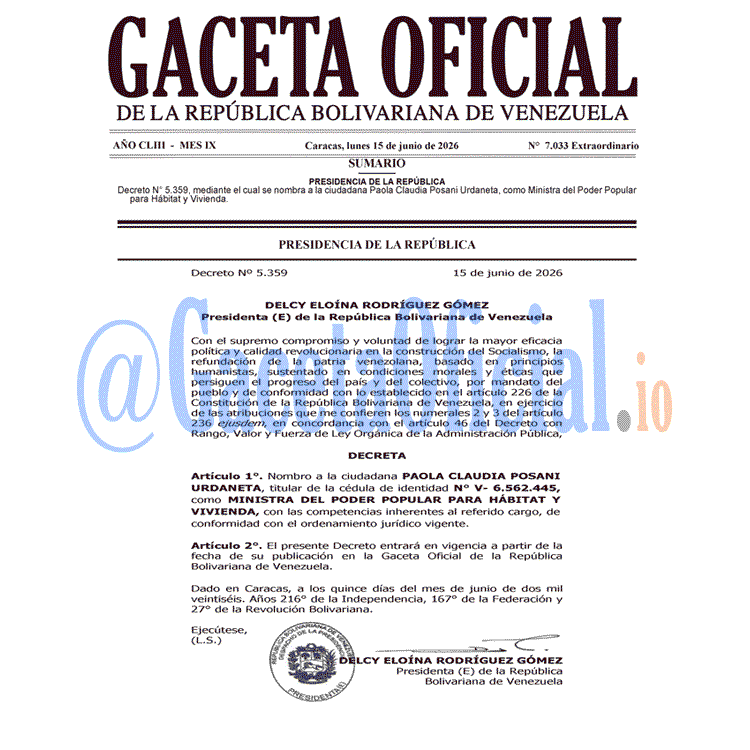 Gaceta Oficial, Gaceta 7033, Gaceta 7033 HD, Gaceta #7033, Gaceta Oficial Venezuela #7033