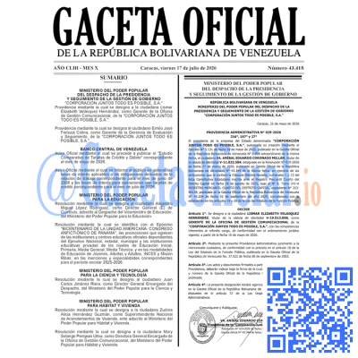 Gaceta Oficial Venezuela #43418