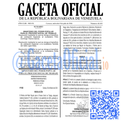 Gaceta Oficial Venezuela #43411