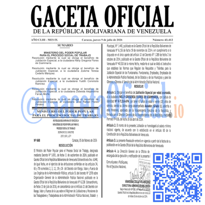 Gaceta Oficial Venezuela #43412