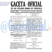 Gaceta Oficial 23722 del 2 Enero 1952