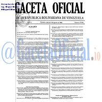 Gaceta Oficial 37006 del 3 Agosto 2000